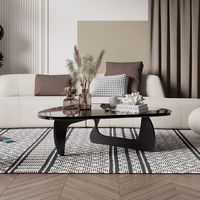 Ensemble de tables basses modernes de luxe en verre trempé avec structure en acier inoxydable, design minimaliste pour salon, table centrale avec rangement