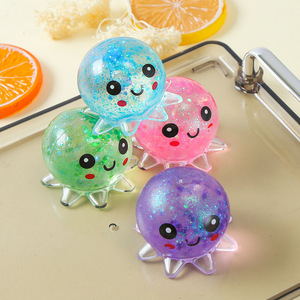 Juguetes de Descompresión de Alta Calidad, Coloridos, de TPR con Purpurina, con Forma de Pulpo, para Aliviar el Estrés, Regalo Promocional para Niños y Adultos - Product Image 1