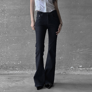 Nouveau pantalon femme 2025 coupe droite mi-plate respirant écologique vintage patchwork en polyester/coton délavé à la pierre - Product Image 5