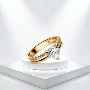 Nuevo Anillo de Plata 925 con Doble Hilera de Corazones Brillantes, Gota de Agua, Flor de Pera Azul y Corona de Lazo, Joyería DIY Exquisita 2026 - Product Image 6