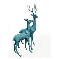 Statue de cerf en aluminium moulé rétro, sculpture de jardin, décoration intérieure, articles de décoration pour aménagement paysager, vente en gros
