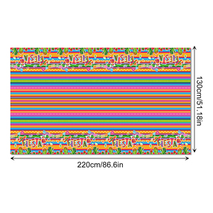 Huancai <strong>Mexican</strong> <strong>Party</strong> Table Cloth Fiesta Taco Cactus Plastic Tablecloth Disposable Table Cover for Cinco De Mayo <strong>Party</strong> <strong>Supplies</strong> - Product Image 4