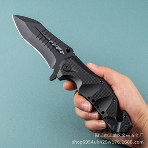 Navaja Plegable de Aluminio con Mango para Dropshipping en Shopify, Cuchillo de Bolsillo Multiherramienta para Camping y Supervivencia con Rompecristales y Martillo de Seguridad EDC - Product Image 6