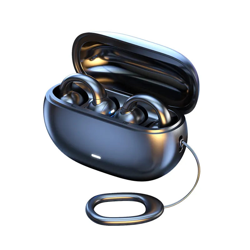 NEU T75 Ohrclip-Kopfhörer Knochen leitungs kopfhörer Drahtlose Ohrhörer 3D-Surround-Stereo-Bass-Sport-tragbares Lanyard-Headset