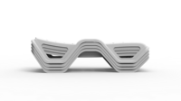 Chaise longue monobloc contemporaine et durable pour l'extérieur, en polypropylène, avec dossier inclinable