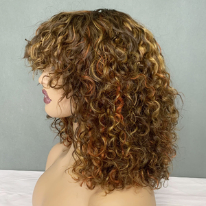 Wholesale 100% Human Hair Sdd, <b>Cheap</b> Natural <b>Wigs</b>, Human Virgin <b>Wig</b> Piano Color Hair Luxury Curly Bob <b>Wig</b> No Lace - Product Image 1