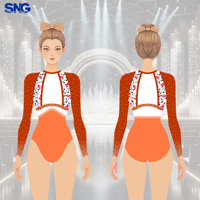 Mystique Girls Design personnalisé Vêtements de gymnastique respirants Justaucorps de compétition à manches courtes Ballet Performance Vente en gros