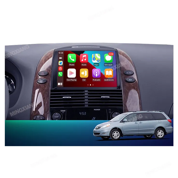 Android đài phát thanh xe 9 inch Hệ thống định vị xe cho Toyota Sienna 2 XL20 2003 2010 đa phương tiện Video Player cảm ứng IPS màn hình