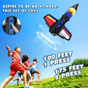 Bambini all'aperto elettrico lanciarazzi giocattolo elettrico alimentato elettrico modello di razzo lancio fino a 150 piedi con paracadute terra sicura