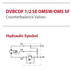 Válvulas de motor hidráulico con brida DVBCDF 1/2 SE OMSW/OMS SF Válvula de centro asistida por un solo piloto - Product Image 3