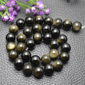Guangzhou Liwan <span class=keywords><strong>Plaza</strong></span> cuentas redondas <span class=keywords><strong>de</strong></span> piedra <span class=keywords><strong>de</strong></span> obsidiana negra <span class=keywords><strong>de</strong></span> oro natural por un proveedor <span class=keywords><strong>de</strong></span> confianza - Product Image 1
