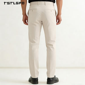 Pantalon décontracté extensible à taille mi-haute pour homme, coupe droite ample, collection Printemps-Été, idéal pour les hommes d'âge mûr - Grande Vente - Product Image 3