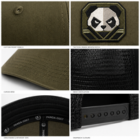 Gorra Trucker Deportiva Táctica Panda Patch con Malla Trasera, Estructurada y Visera Curva para Aventura, Senderismo y Uso Urbano