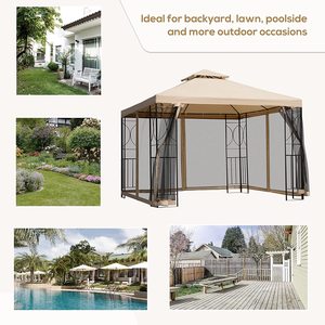 Gazébo en métal patio maison antique supports en treillis 2.5x2.5 colonnes pare-soleil en <span class=keywords><strong>fer</strong></span> <span class=keywords><strong>forgé</strong></span> barbecue haut rigide voiture bar industriel haut mural - Product Image 5