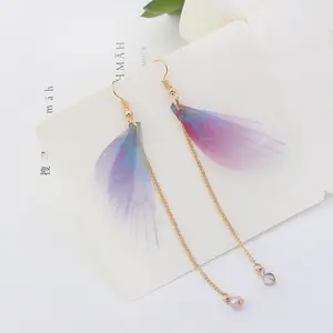 Zooying March Expo Creativity Handmade Chiffon Wing Of The Butterfly Earrings