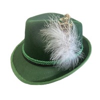 Chapeau Fedora en feutre bavarois gris personnalisé, idéal pour les décorations de fête d'Oktoberfest et d'Halloween – Offre Spéciale