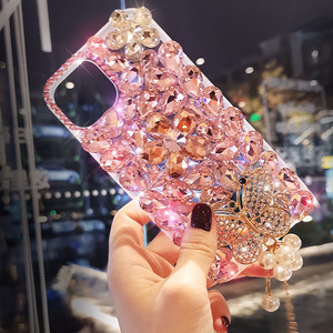 Luxe acrylique strass fleur coque de téléphone coque cellulaire couvre pour iPhone 7 8 12 13mini 14 15 pro max Samsung S24 S23 S22 Ultra - Product Image 5