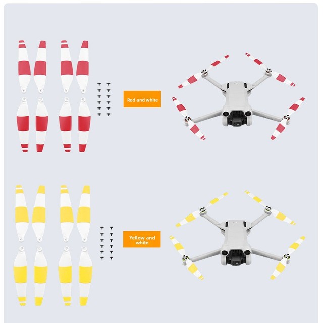 For Compatible Mini 3/4 Pro Propeller 6030F Double-Sided Color Compact Low Noise Wing Blade with 12 Screws