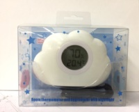 Veilleuse de thermomètre à changement de couleur nuage avec humidité, veilleuse en silicone avec thermomètre hygromètre