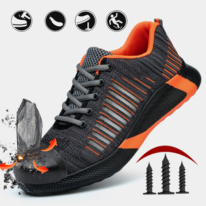 Chaussures de sécurité montantes toutes saisons respirantes avec embout en acier anti-choc et anti-perforation pour travaux de construction et d'entrepôt - Product Image 6
