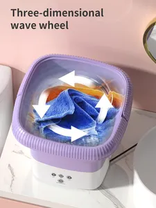 Stokta elektrikli Mini katlanabilir çamaşır makinesi Mini çamaşır makinesi seyahat için taşınabilir