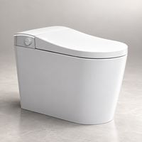 WC intelligent de luxe avec bidet intégré, fonctionnement automatique, lavage féminin, séchage à air chaud, télécommande