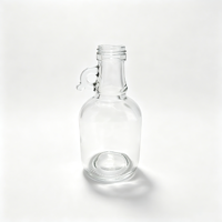 Bouteille en verre transparente avec poignée, col fileté, vide, pour spiritueux (Whisky, Brandy, Vin de fruits), personnalisable avec logo, OEM, approvisionnement en gros