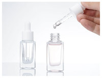 Botol Tetes Kaca Persegi 50ml untuk Minuman Keras, Metalik, 2ml/3ml/5ml, Minyak Esensial, Perawatan Tubuh, Krim Wajah, Sablon, Diffuser
