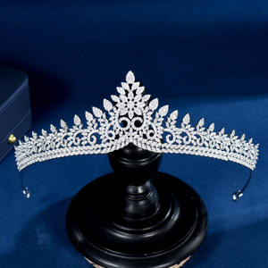 HIBRIDE <span class=keywords><strong>Full</strong></span> Micro pavé Cubic <span class=keywords><strong>Zirconia</strong></span> donna sposa diadema e corona disegno geometrico accessori per capelli bijoux femme C-52 - Product Image 1