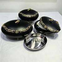 Ensemble de casseroles isothermes élégantes Jumbo 3 pièces 4L 5L 6L avec support trépied, chauffe-plats thermique pour la famille, le Ramadan, les mariages et les fêtes