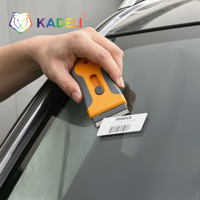 KADELI Grattoir de sécurité rétractable en plastique, outil anti-rayures pour l'élimination des autocollants, des étiquettes, des décalcomanies et de la colle