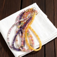 Collier en perles d'améthyste naturelle, de jaspe zèbre rose et d'agate colorée SongYi pour femmes, plaqué or 18 carats, fermoir à bascule OT, pierres précieuses