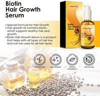 Sérum de croissance des cheveux et de la barbe à la biotine et au gingembre biologiques avec kit de dermaroller pour la repousse de la barbe et de la moustache, réparation des cheveux