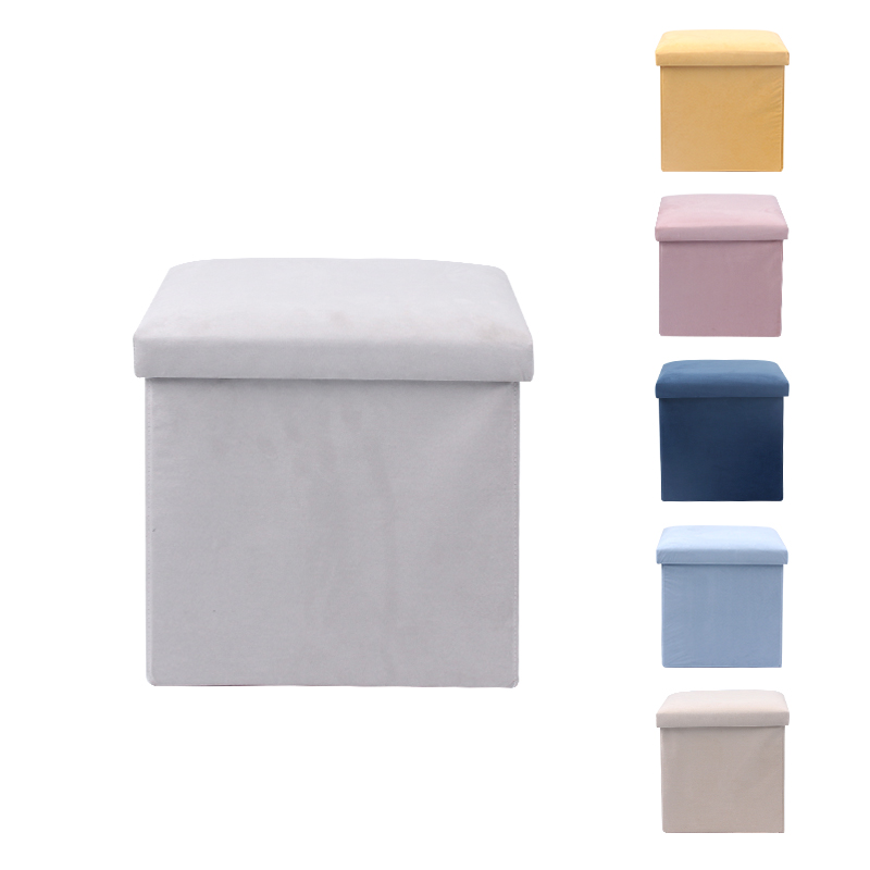 Лидер продаж, квадратный складной оттоманский стул для хранения, замшевый домашний стул для хранения