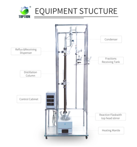 Unidad de laboratorio de destilación al vacío fraccional Digital automática de 1L y 10L de alta calidad, tubo condensador eléctrico para granja de columna rectificadora - Product Image 2