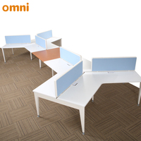 Banc de travail OMNI Fusion, surface de travail au design moderne, table de bureau modulaire pour 6 personnes, poste de travail à 120 degrés