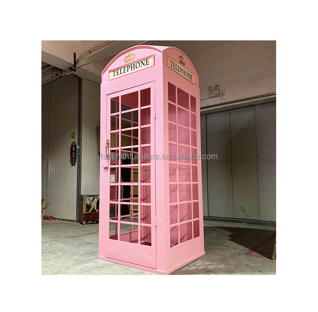 Wedding Supplies Photography Backdrop London Telephone Box Pink Mobile Telephone Booth Decoration