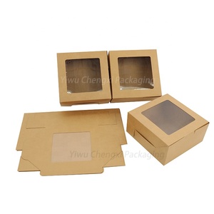 Wholesale Party Chocolate Donut Folding Kraft Paper Boxes Dessert box Catering Packaging Platter Box