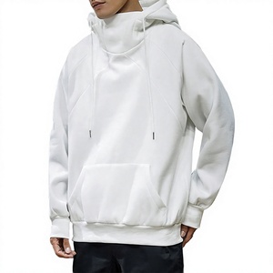 Hoodies polaires brodés à col roulé pour l'hiver, style streetwear japonais Harajuku Hip Hop, col haut épais, 100% coton, personnalisables - Product Image 6