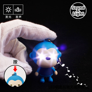 <span class=keywords><strong>Led</strong></span> PVC khỉ móc khóa với đèn pin và âm thanh bù đắp in ấn phim hoạt hình keyrings cho quà tặng - Product Image 5
