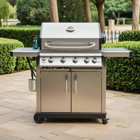 Barbecue portable moderne en acier inoxydable de haute qualité, gaz naturel haute pression, pour intérieur/extérieur, chariot de cuisine professionnel