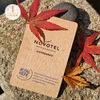 Nichen One Carte NFC en bois écologique, format carte de visite, 1k 4k, pour identification de chambre