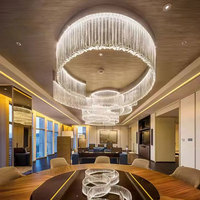 Lustre de plafond de luxe en cristal personnalisé Murano grand escalier Led décoration intérieure moderne