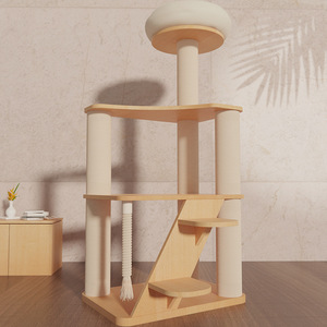 Toptan özel kapalı kedi ağacı lüks masif ağaç kedi tırmanma çerçeve ağaç kedi yuva atlama platformu ile tırmalama sütunu sıcak Sa - Product Image 5