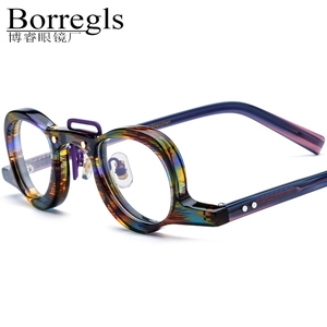 Borregls Acetate quang học kính khung phụ nữ 2025 thiết kế mới cổ điển nhỏ hình bầu dục Kính mắt Retro cảnh tượng quang học kính 19175 - Product Image 1