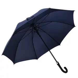 새로운 27 인치 대형 8 본 골프 우산 곡선 손잡이 광고 우산 플러스 로고 레트로 비즈니스 긴 손잡이 우산