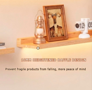 Estantes Flotantes de Madera Maciza con Luces LED, Versátiles para Decoración del Hogar, Estantes Iluminados para Exhibición - Product Image 3