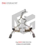 Prix d'usine ING, tuyau d'échappement en acier inoxydable, silencieux, valve, catback pour BMW E90 335i N54 avec tuyaux d'échappement de voiture de haute qualité