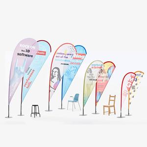 Drapeau de plage résistant au vent avec mât flexible, résistant à la décoloration, impression intégrale, design personnalisé pour les salons professionnels, les hôtels, les activités de plein air et les expositions - Product Image 4