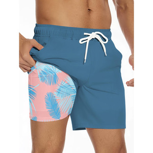 Shorts de bain imperméables à séchage rapide pour hommes avec logo personnalisé, doublure intérieure en maille respirante, shorts de plage pour les vacances, OEM - Product Image 5